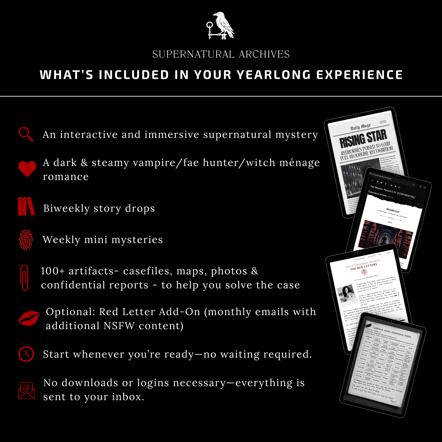 THE REDBORNE FILES (Year-Long Experience)